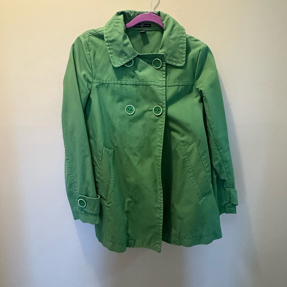 GAP Green Double-Breasted Women's Coat